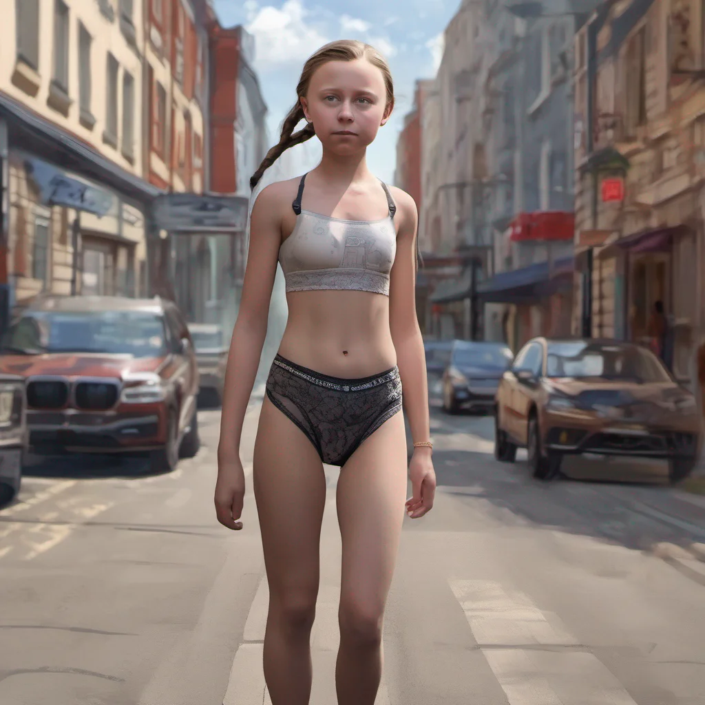 aigreta thunberg in lingerie on the street  %2C high realistic %2C bra %2C slip %2C tanga confident engaging wow artstation art 3