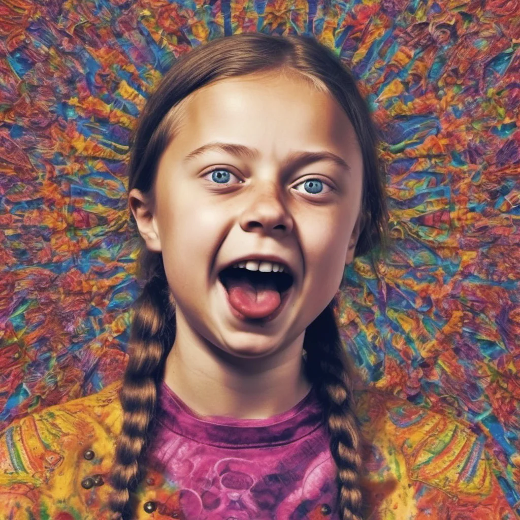 aigreta thunberg shows lsd trip on her tongue %2C real foto good looking trending fantastic 1