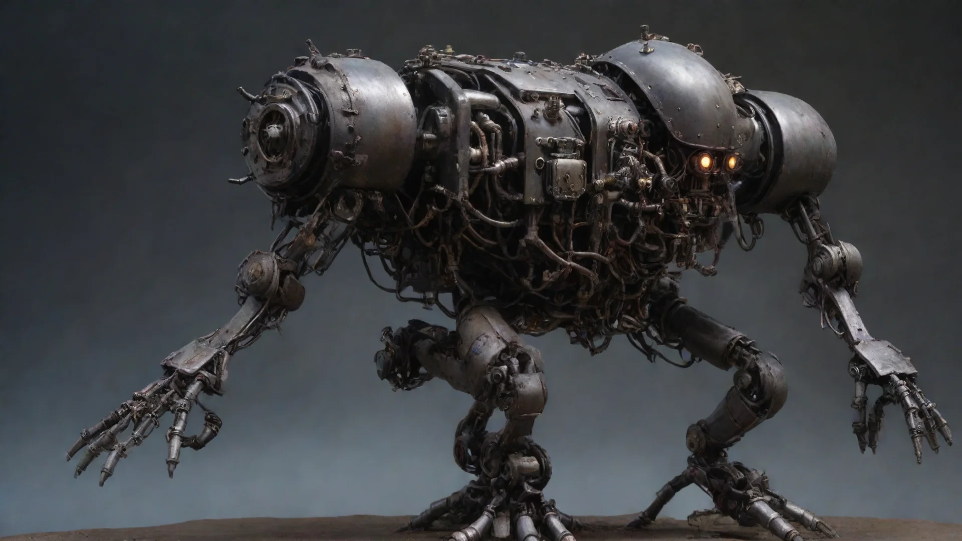 grimdark aetherophasic engine powered evil robot wide