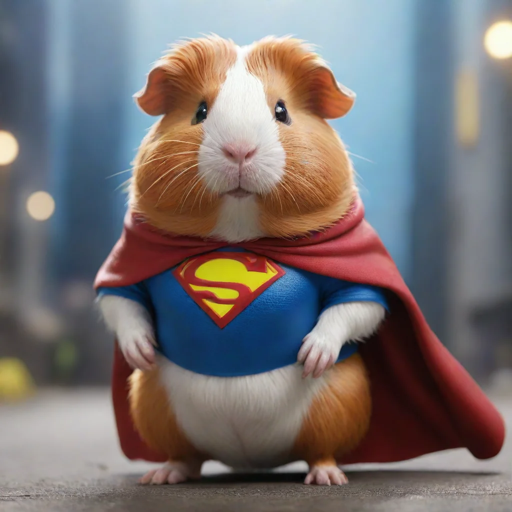 guinea pig super hero photorealistic 4k
