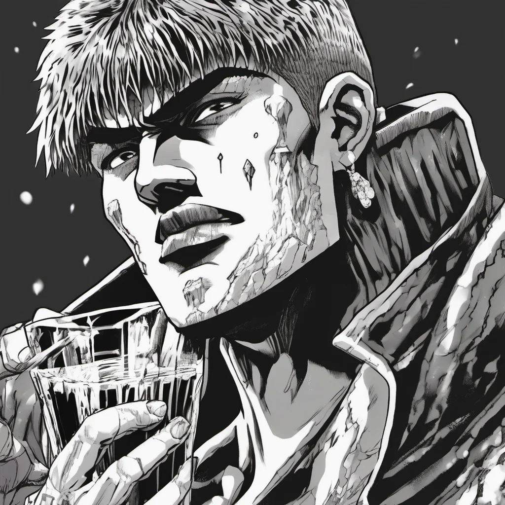aiguts from berserk manga as a gangster with diamond grills drinking lean amazing awesome portrait 2