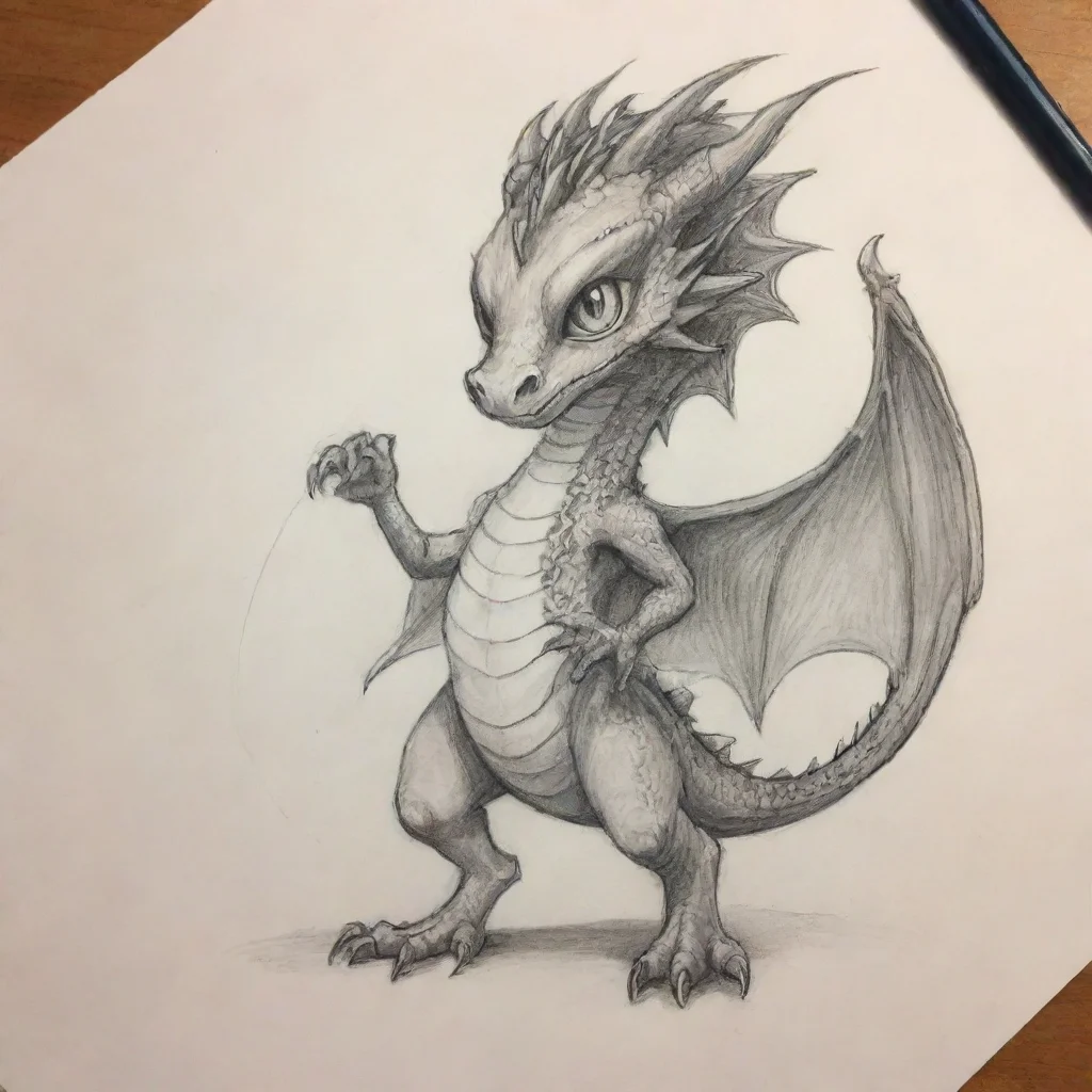 aihalf dragon kid drawing 