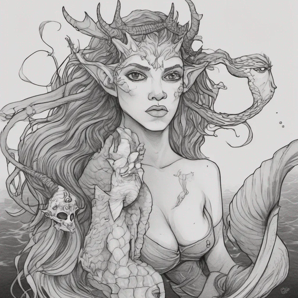 aihalf elf half demon mermaid amazing awesome portrait 2