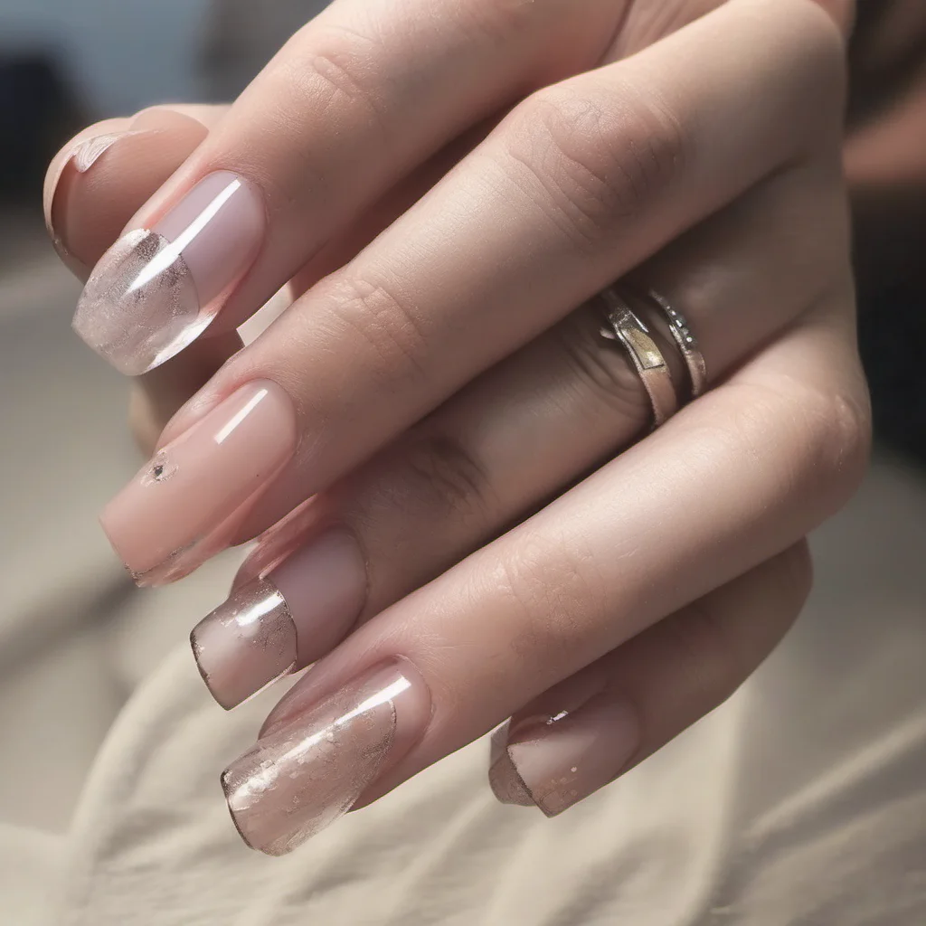 aihand with acrylic nails