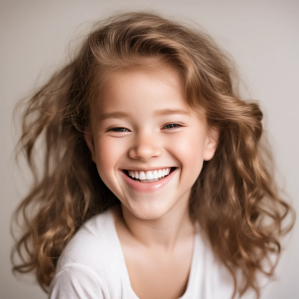 aihappy girl%2C bronze hair%2C big smile