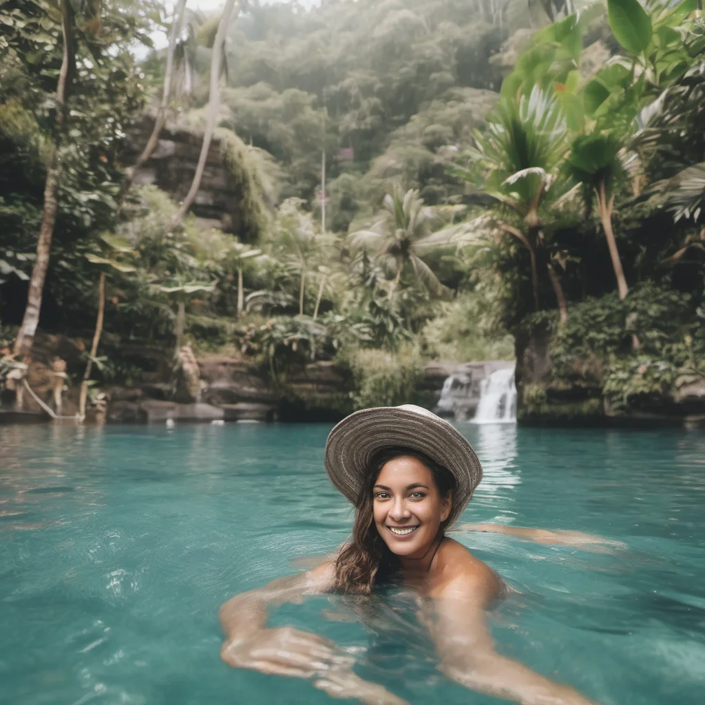 happy traveler woman realistic  swimming in bali   amazing awesome portrait 2