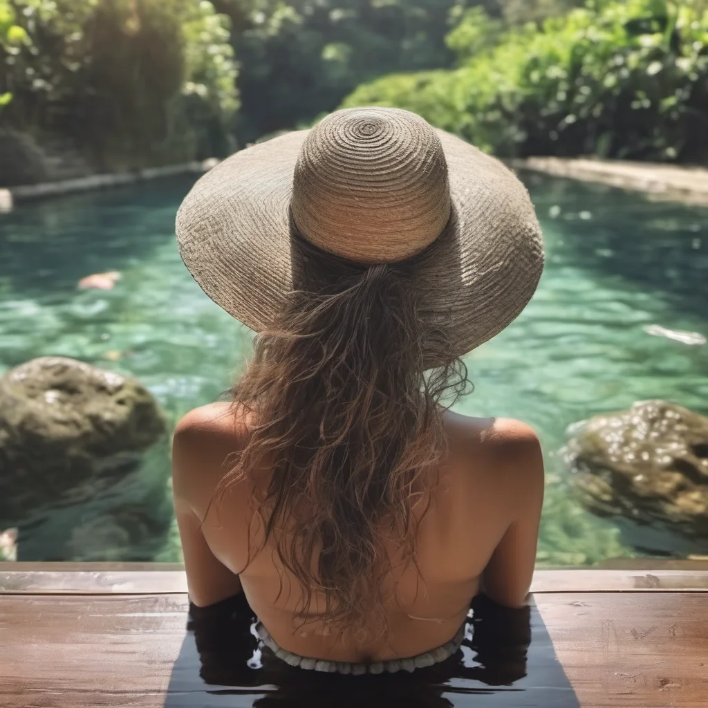 happy traveler woman realistic  swimming in bali back view   amazing awesome portrait 2