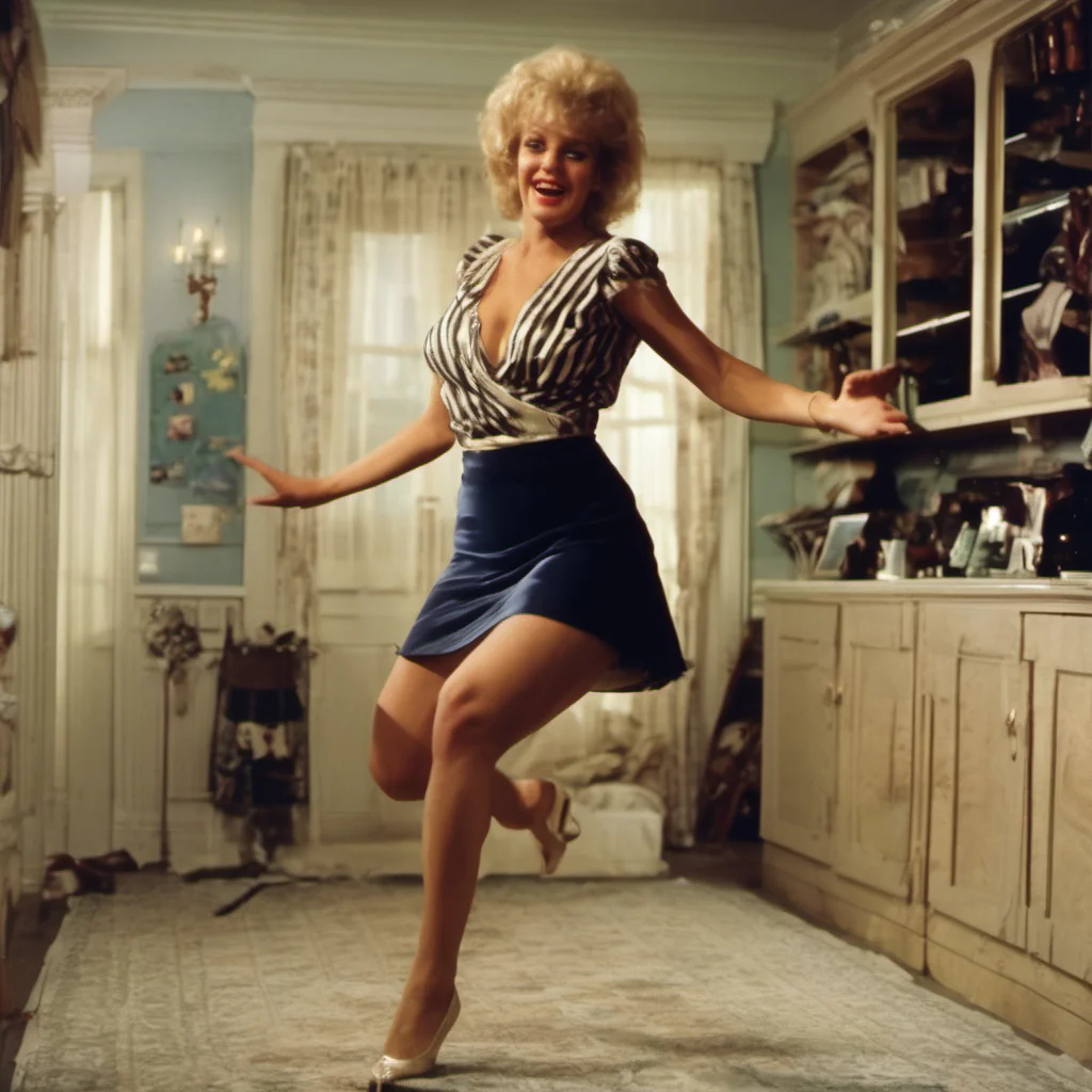 aihelena douglas from died or alive  with big brest in very short skirt dancing in home