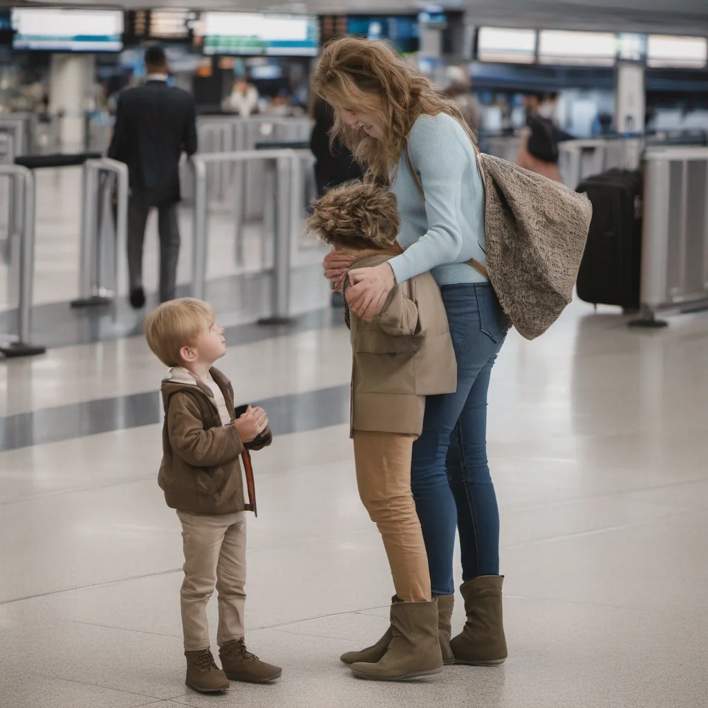aiher mom and son saying goodbye at the airport he is an adult good looking trending fantastic 1