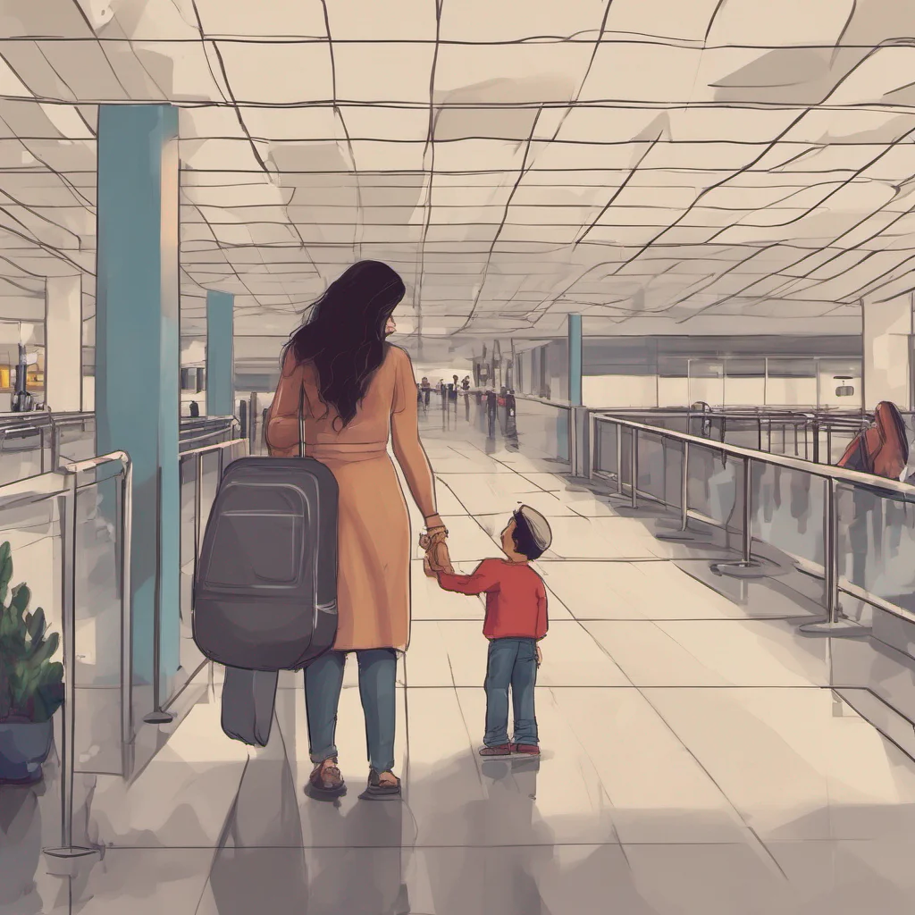 aiher mom and son saying goodbye at the airport he is an adult