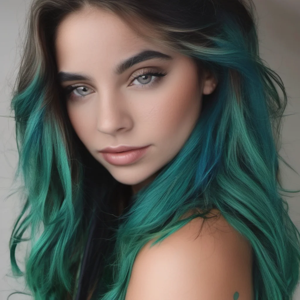 aihermosa%2C cabello azul%2C piel verde y grandes pechos amazing awesome portrait 2