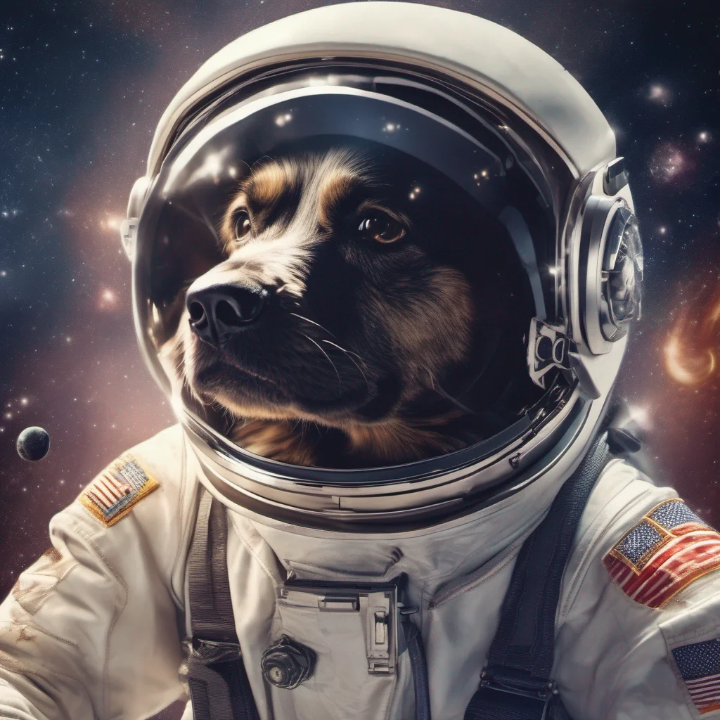 high detailed image of a dog in an astronaut suit hovering in space with planets stars include  lens flares moons and ultra realistic poster style image good looking trending fantastic 1