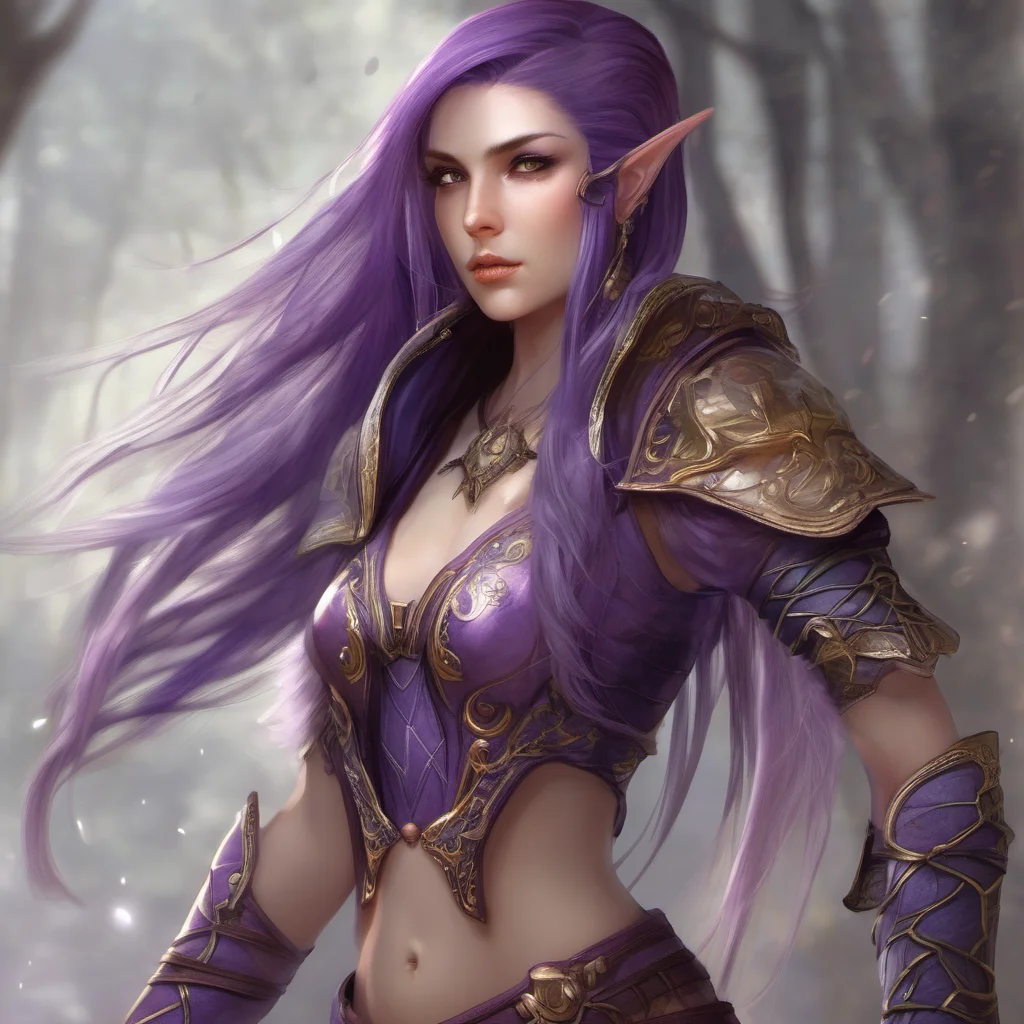 high elf fantasy pretty female purple hair amazing awesome portrait 2