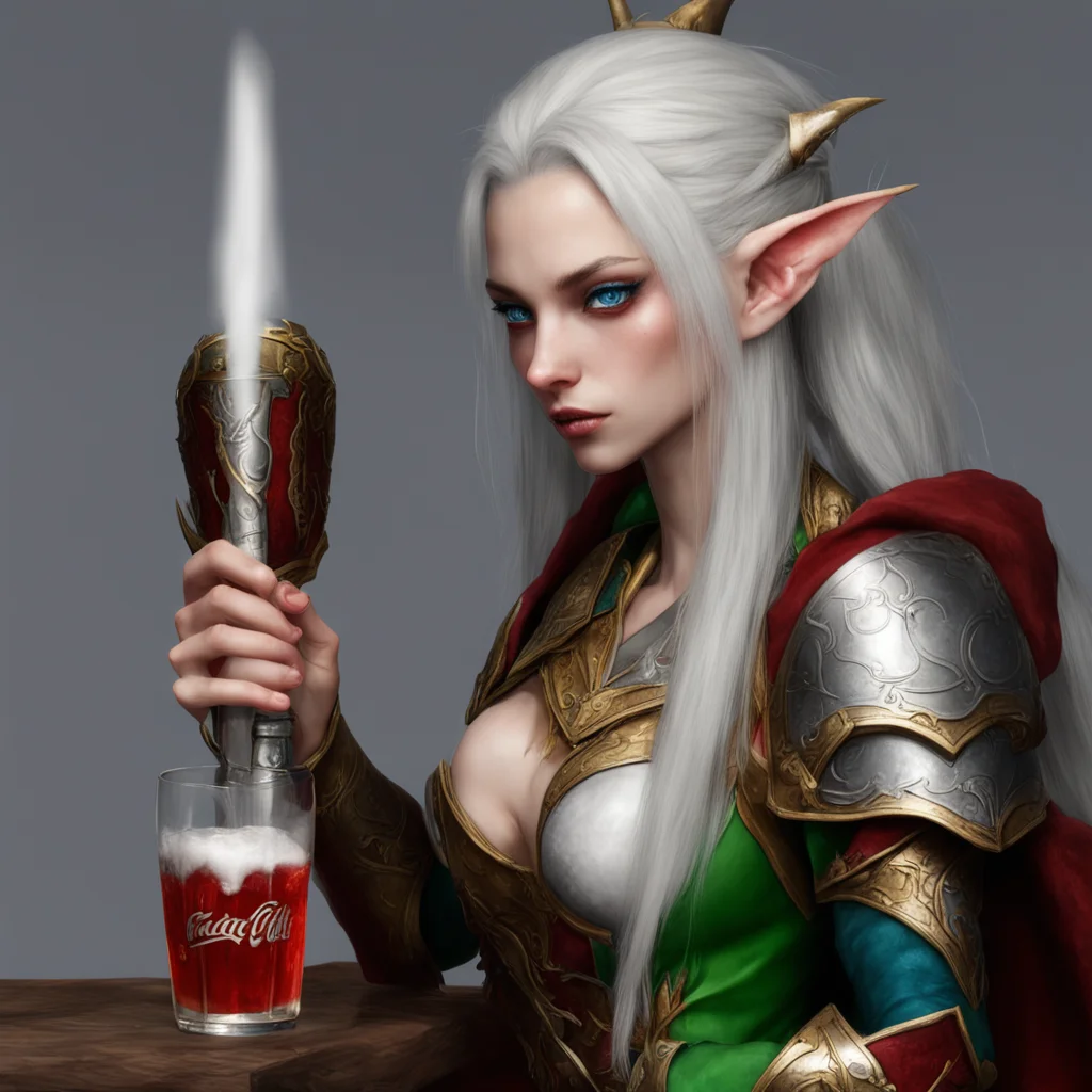 aihigh elf female drinking cola