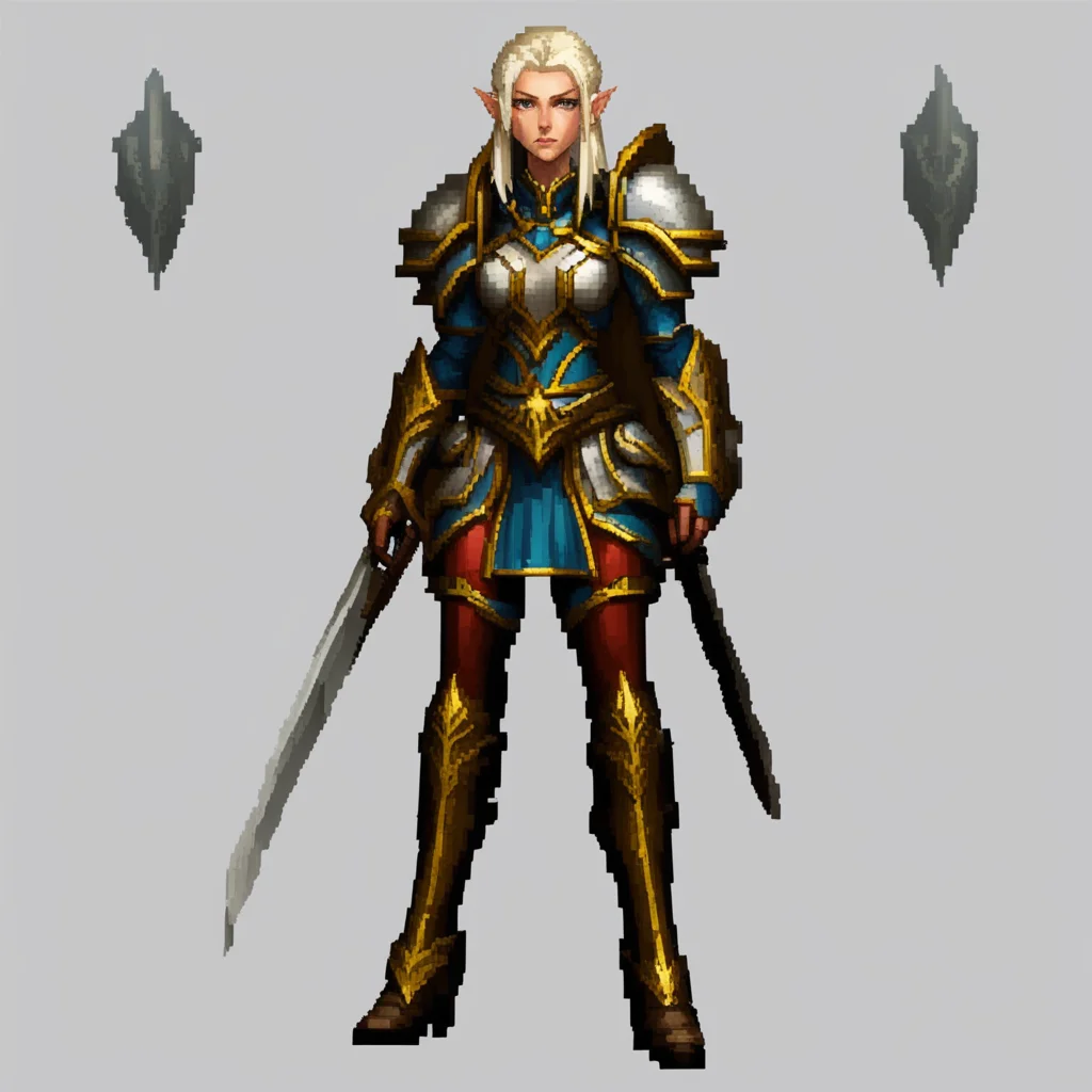 aihigh elf female warrior pixel good looking trending fantastic 1