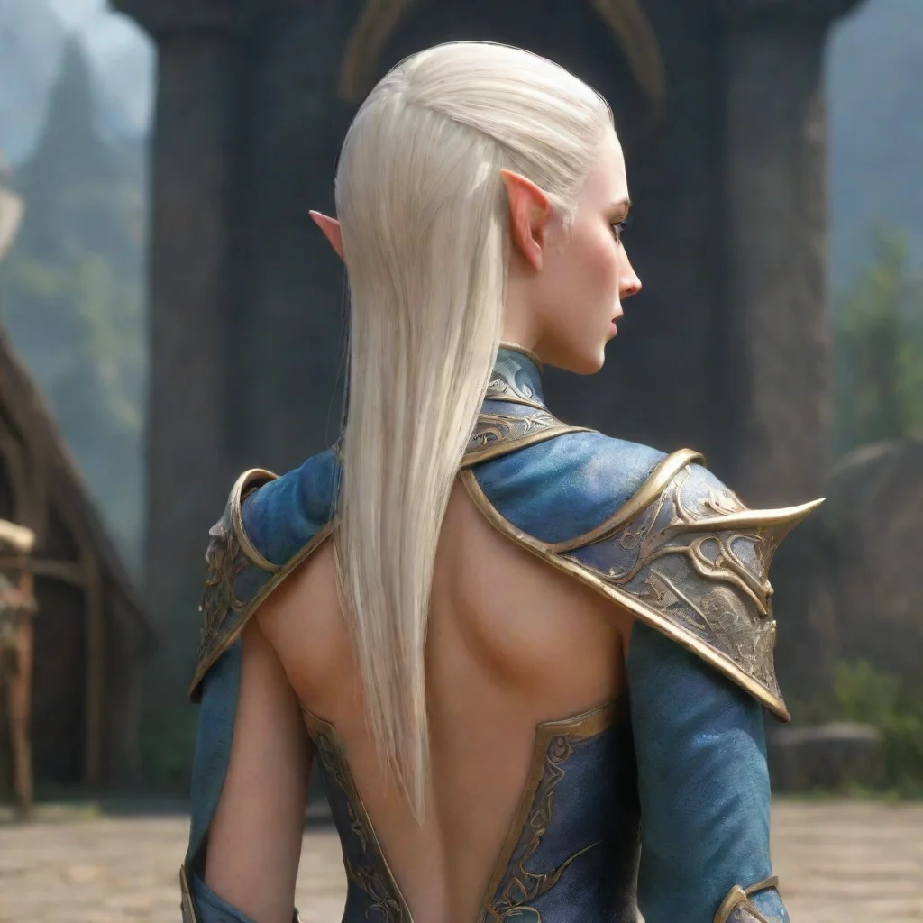 high elf female. image from behind