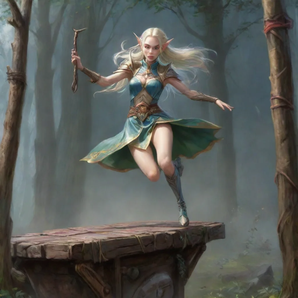 aihigh elf princess jumps over a trap