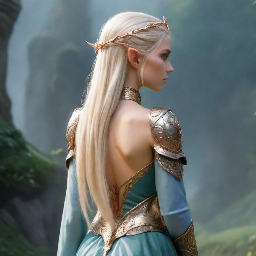 high elf princess. image from behind