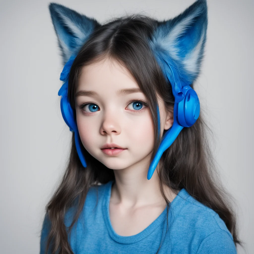 aihigh girl who loves blue and has wolf ears amazing awesome portrait 2