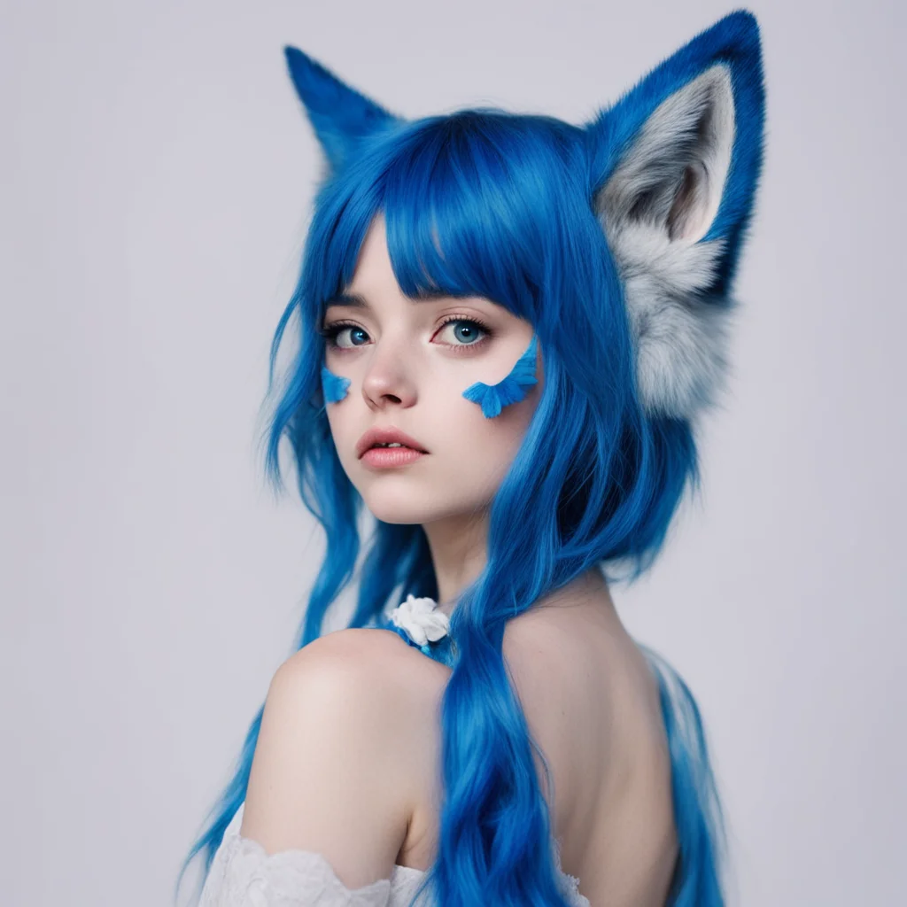 aihigh girl who loves blue and has wolf ears confident engaging wow artstation art 3