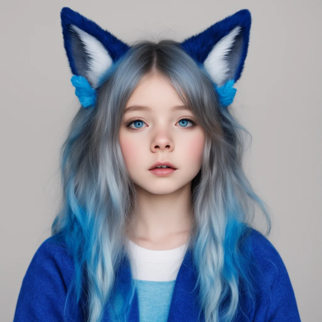 aihigh girl who loves blue and has wolf ears good looking trending fantastic 1