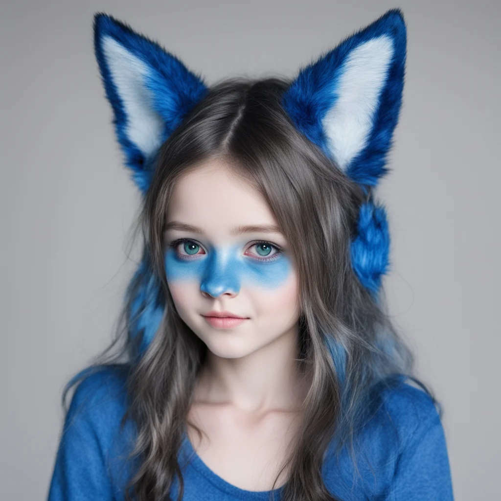 aihigh girl who loves blue and has wolf ears