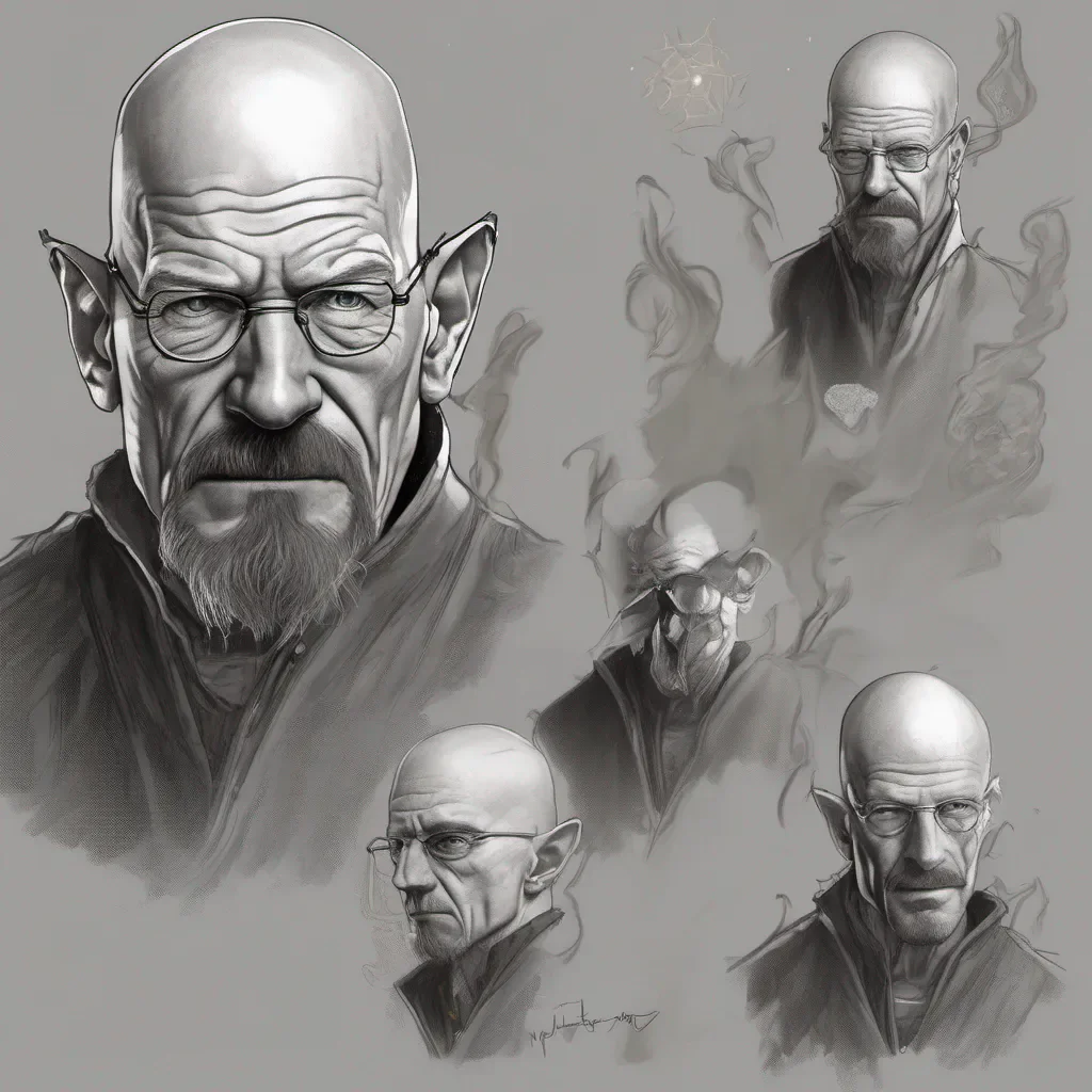 high resolution picture of walter white as an evil mage elf 