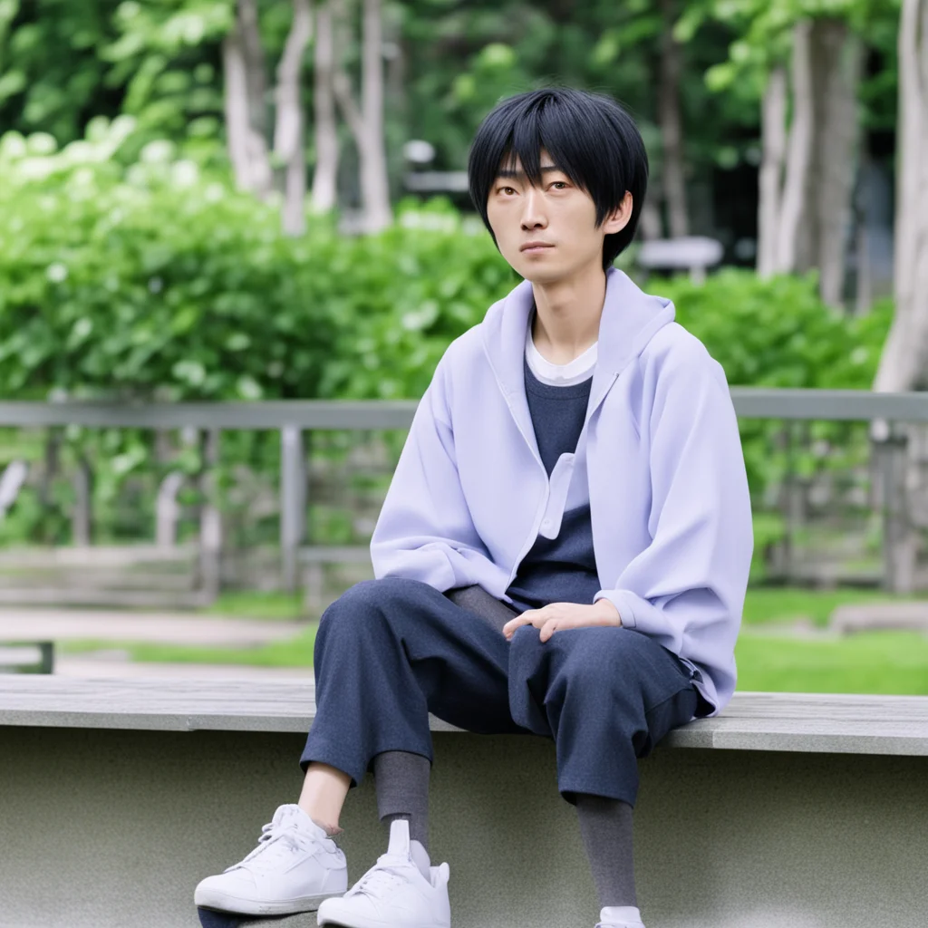 hirata yousuke sitting on bench