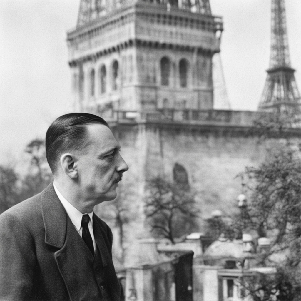 hitler next to paris tower  amazing awesome portrait 2