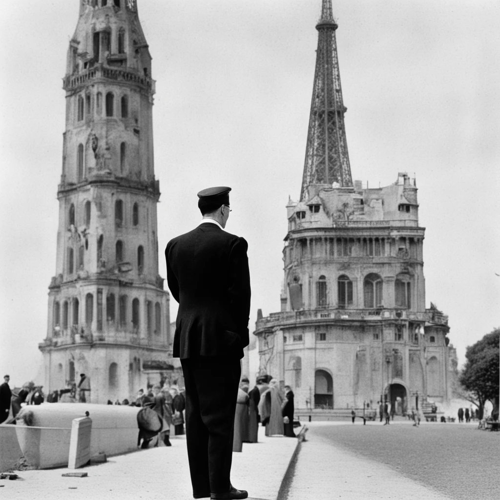 hitler next to paris tower 