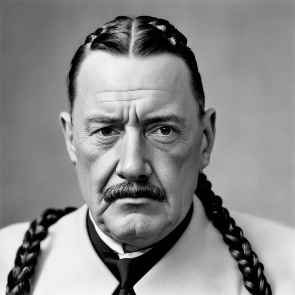 aihitler with braids amazing awesome portrait 2