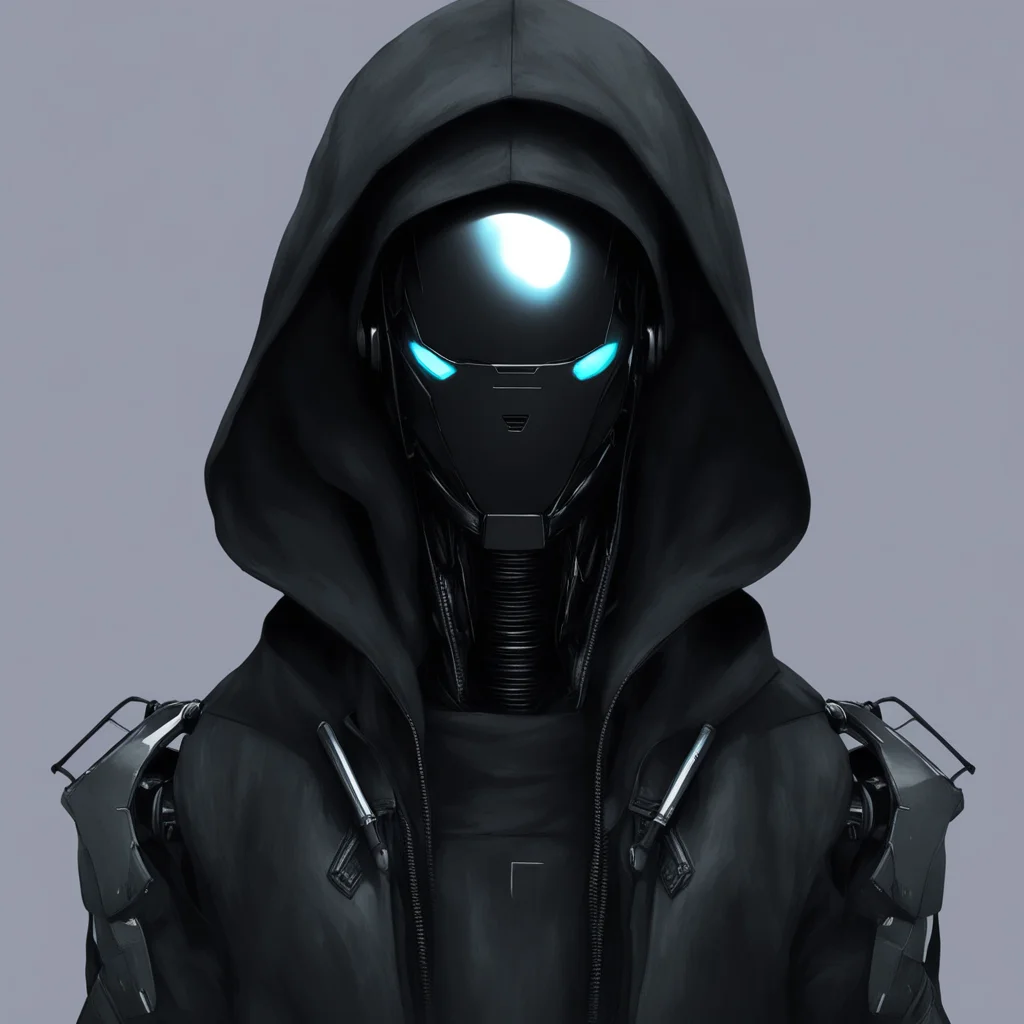 aihooded robot%2C shadowy%2C cyberpunk%2C mirrored shades confident engaging wow artstation art 3