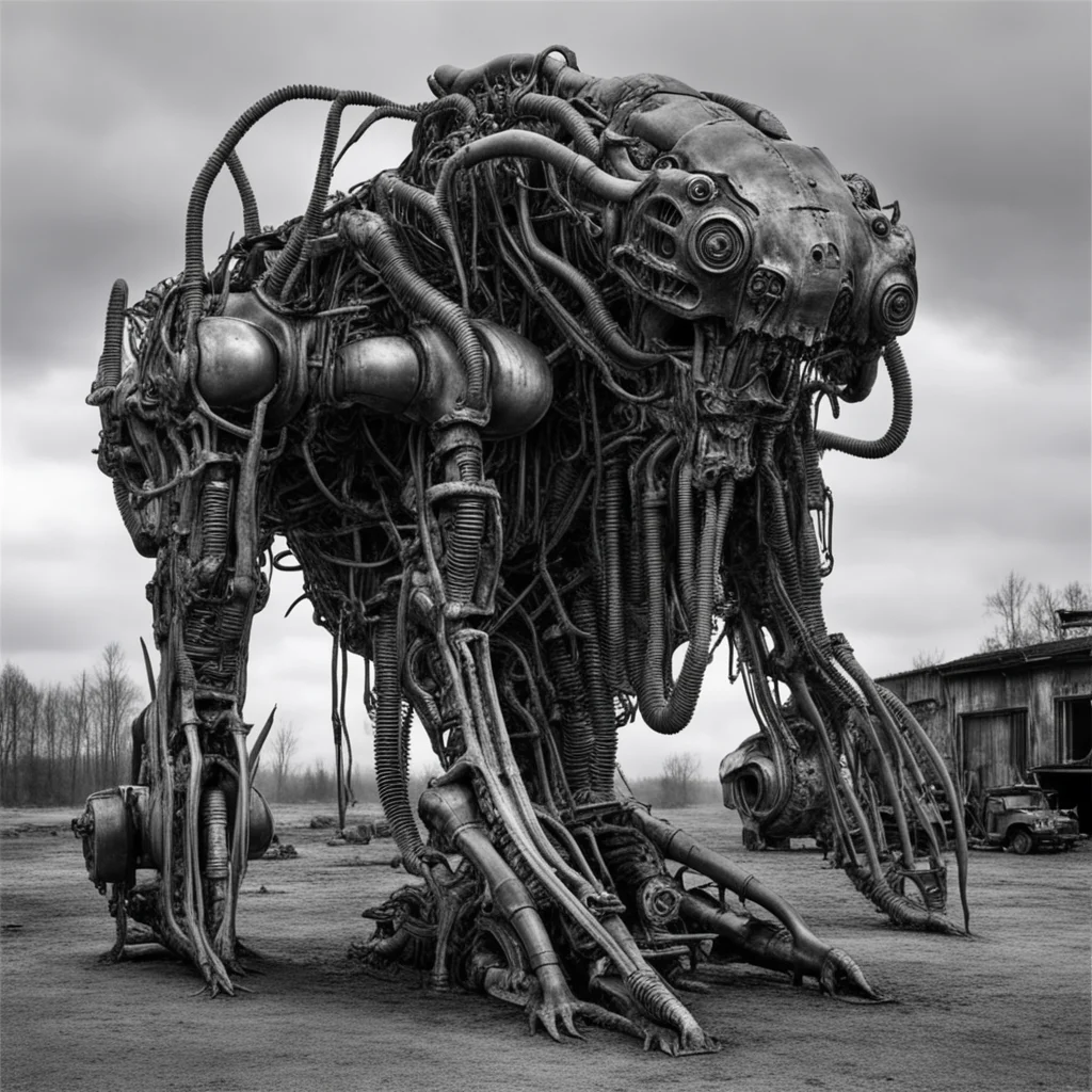 aihorrifying giger bio mechanical monster made with ww2 german aircrafts good looking trending fantastic 1