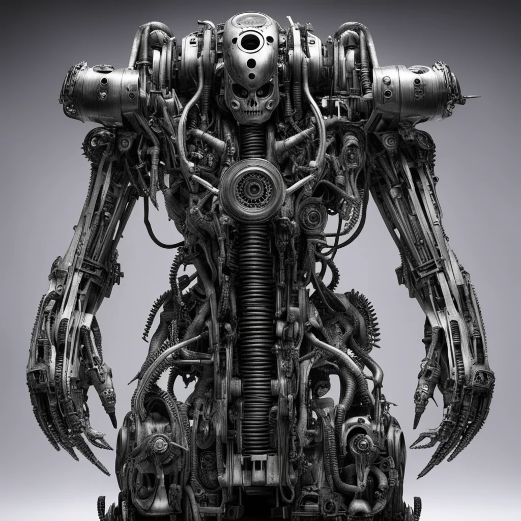 aihorrifying giger bio mechanical monster robots made with gears amazing awesome portrait 2