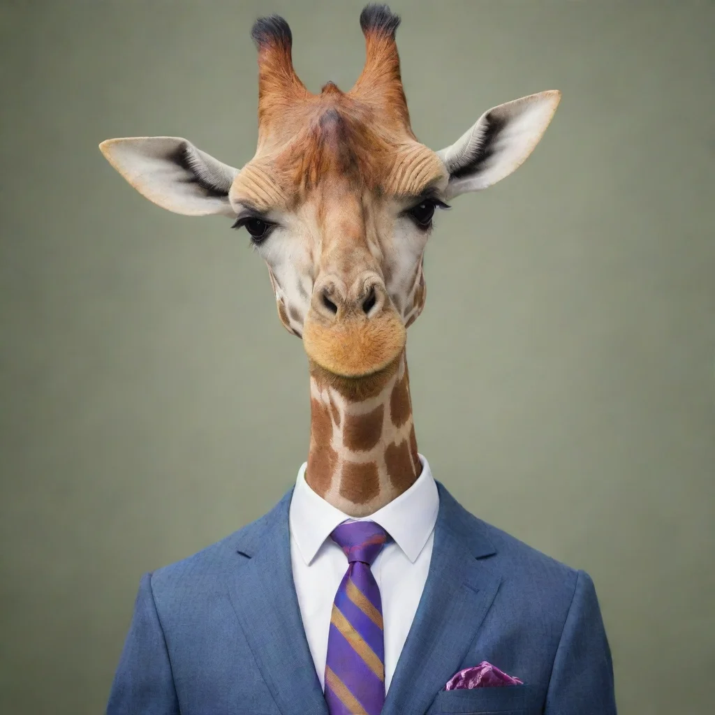 aihow does a giraffe look like when it wears a suit%3F