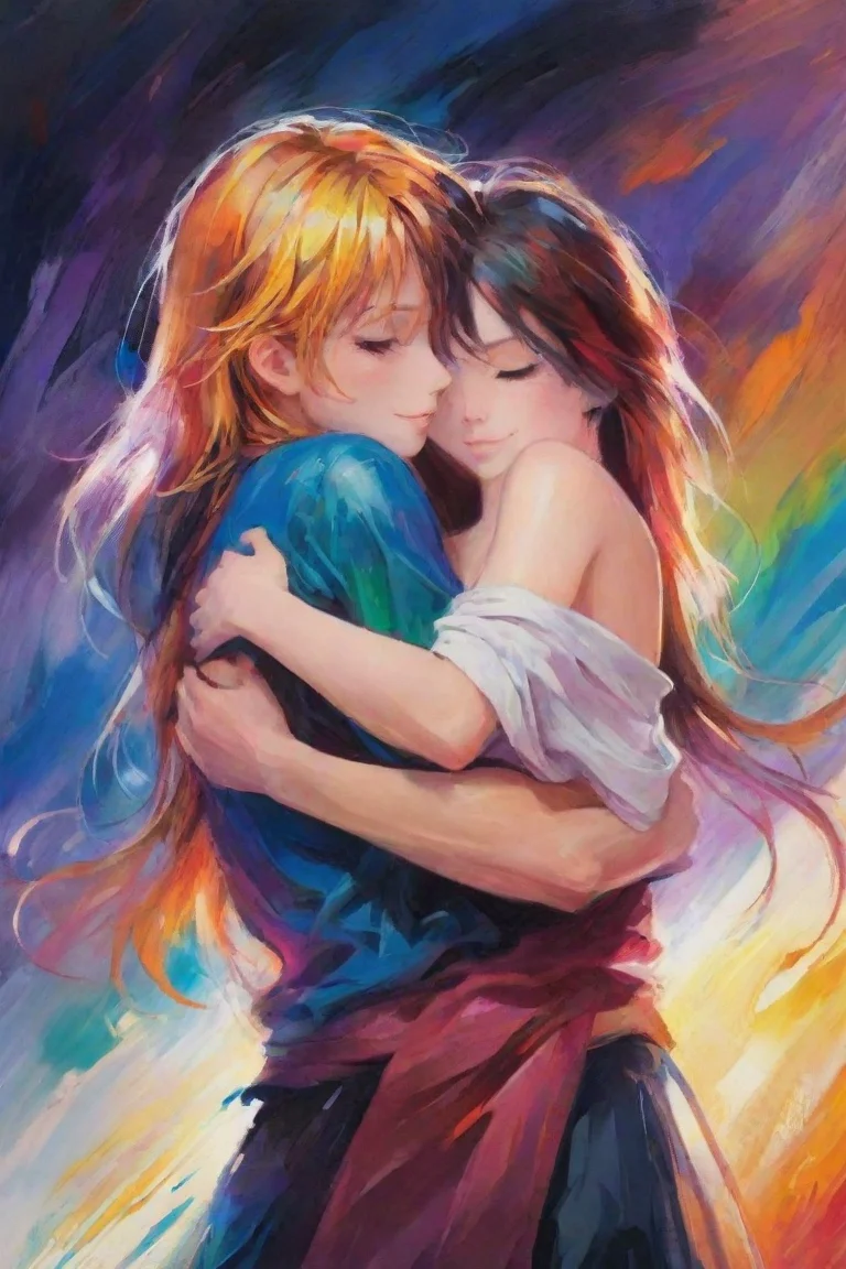 aihugging hd characters amazing hd aesthetic best quality love colorful powerful artistic anime oil strokes portrait
