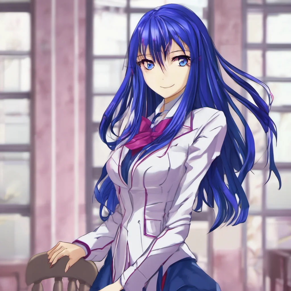 aihuman%2C female%2C magenta eyes%2C long sleek royal blue hair%2C tall%2C cardfight vanguard confident engaging wow artstation art 3