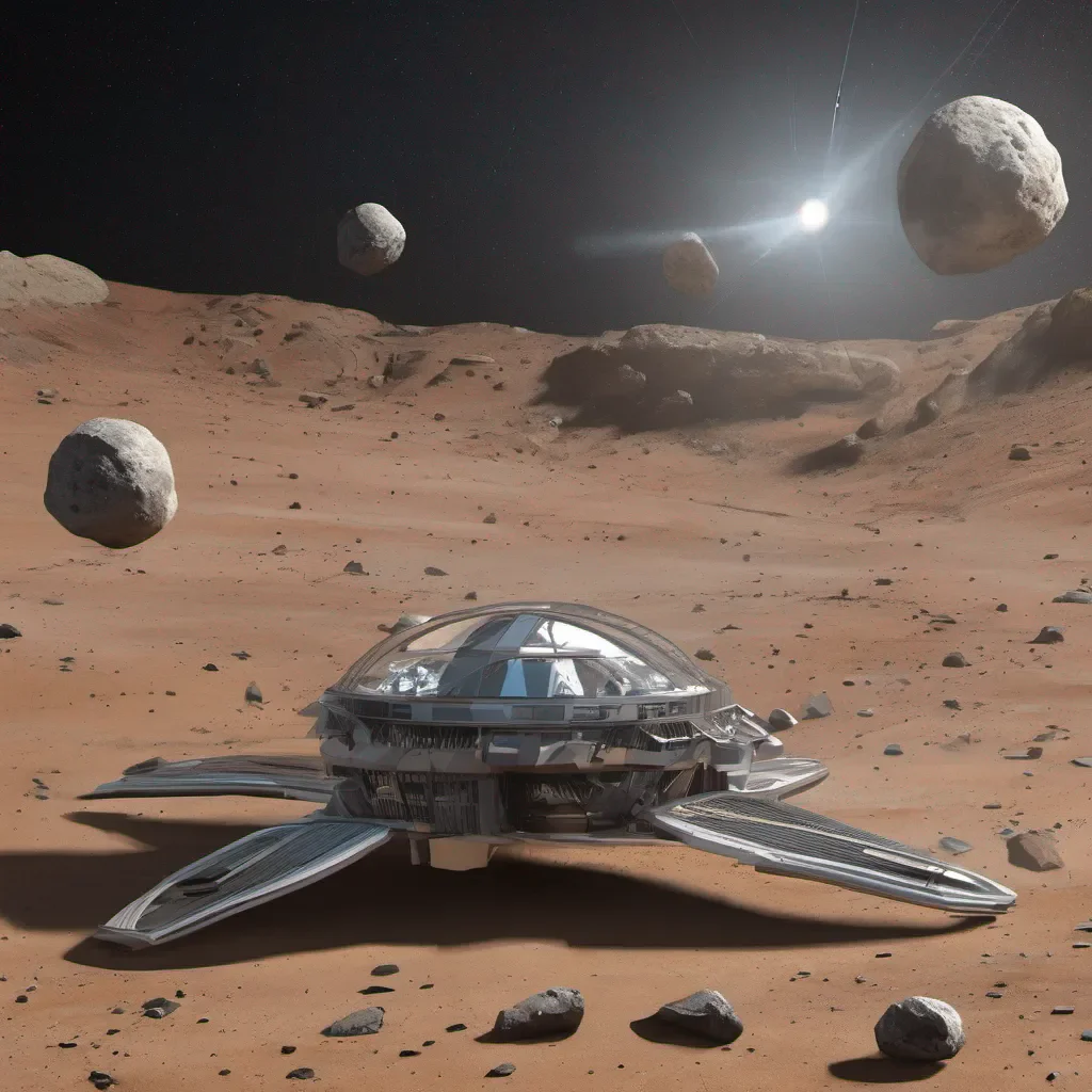aihuman asteroid mining spaceship confident engaging wow artstation art 3