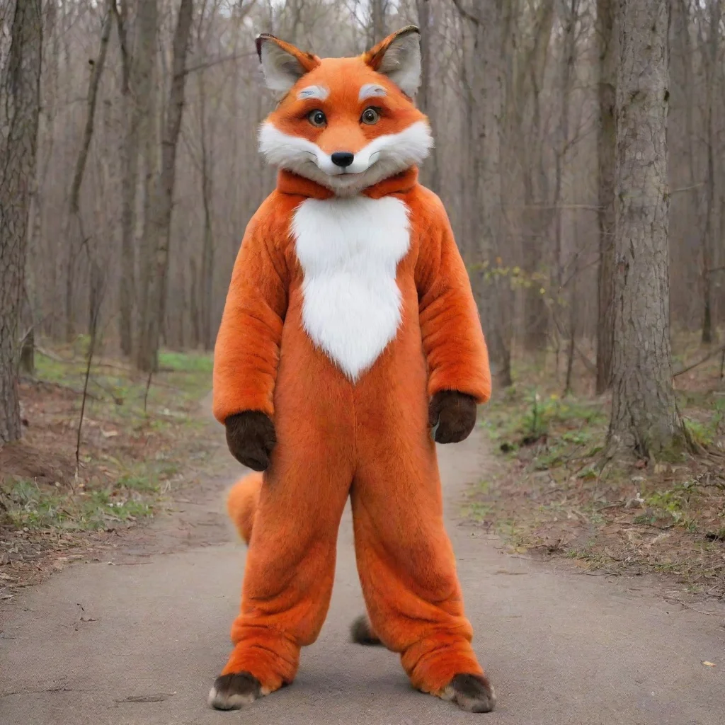 aihuman male in a red fox fursuit