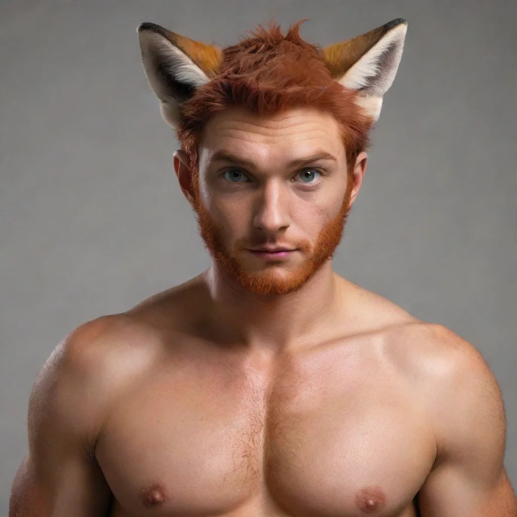 aihuman male transforming into a realistic red fox