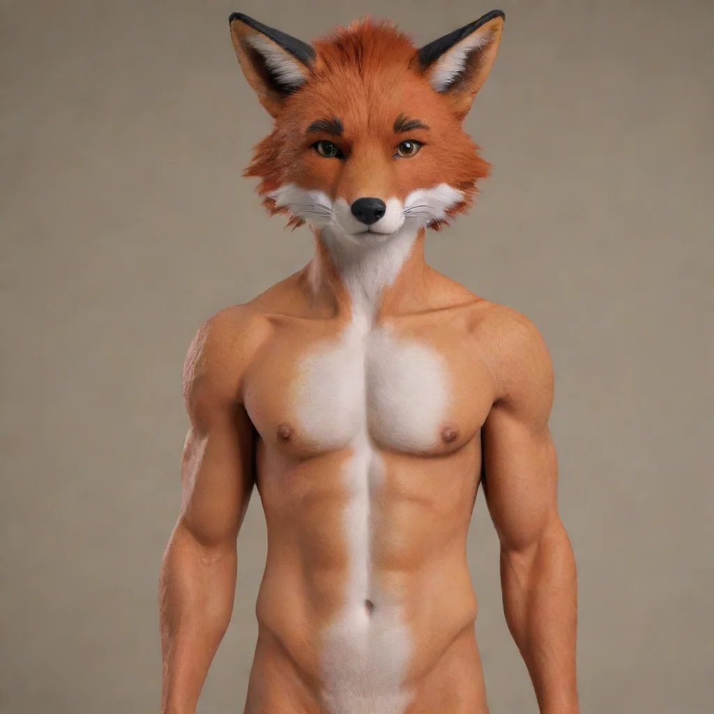 aihuman male turning into a realistic anthro red fox