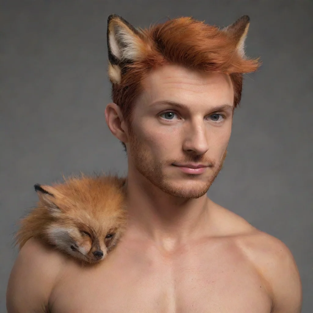 aihuman male turning into a realistic red fox