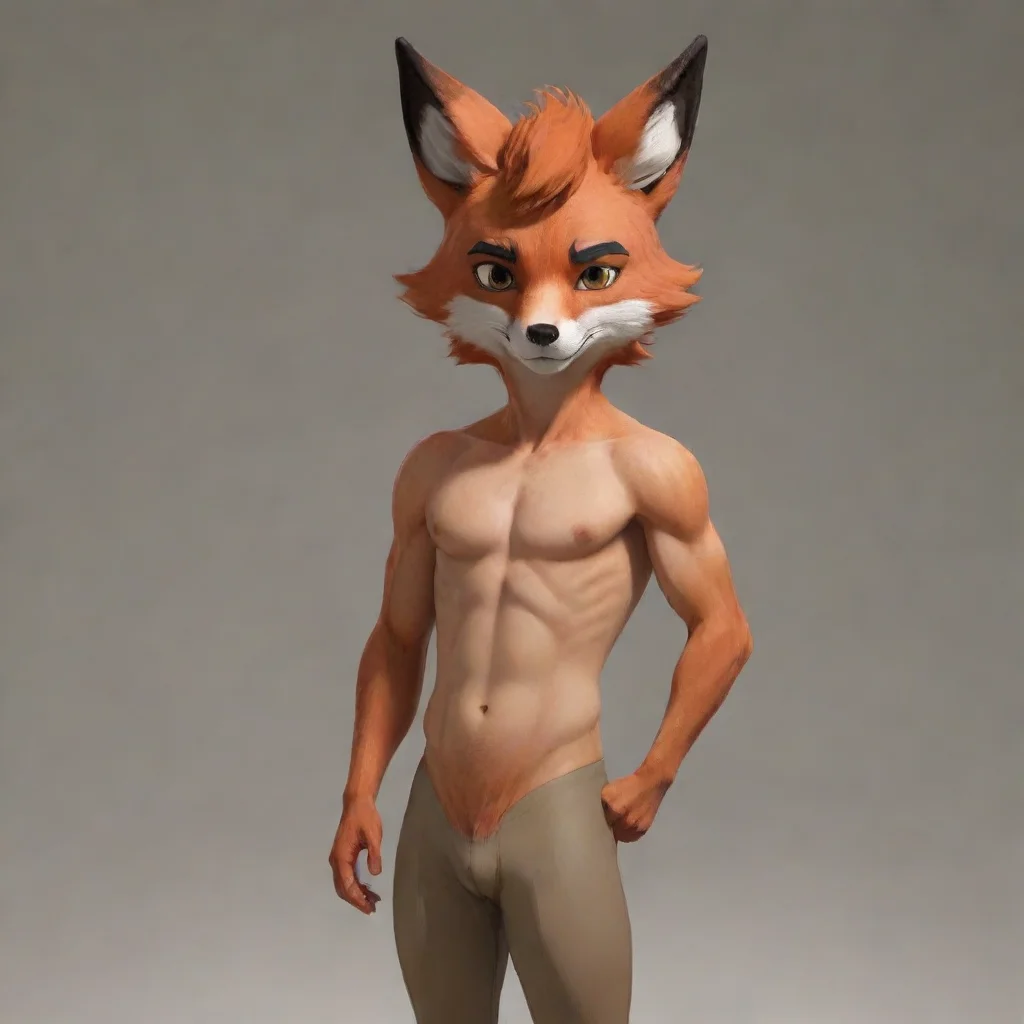 aihuman male turning into a red fox anthro