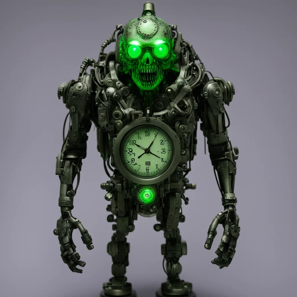 aihumanoid monster made of radium clock watch luminous minute hands confident engaging wow artstation art 3