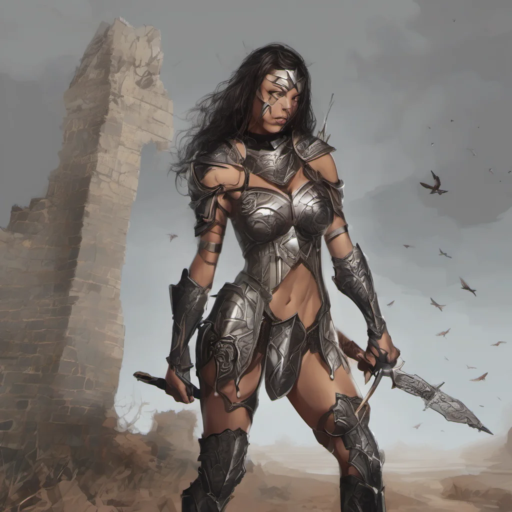 aihuntress in revealing armour