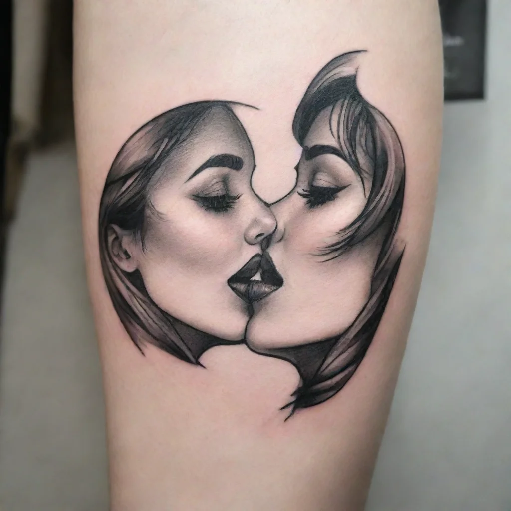 aii kissed a girl fine line black and white tattoo