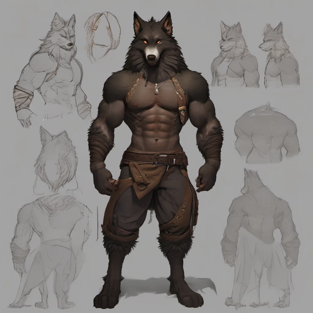i want to create my own fantasy. please build upon my character%2C rolfan%3A he is a anthro male wolf with dark brown fur who lives in a small village. he has a muscular build and