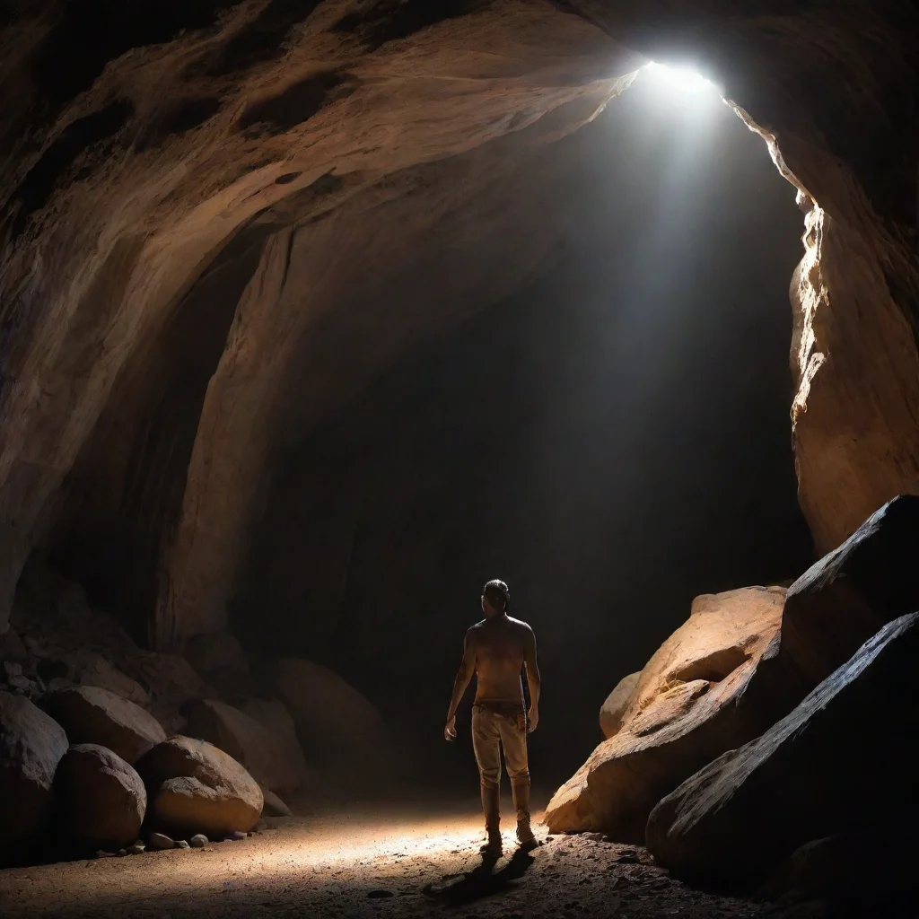 aiimage of a man in a cave