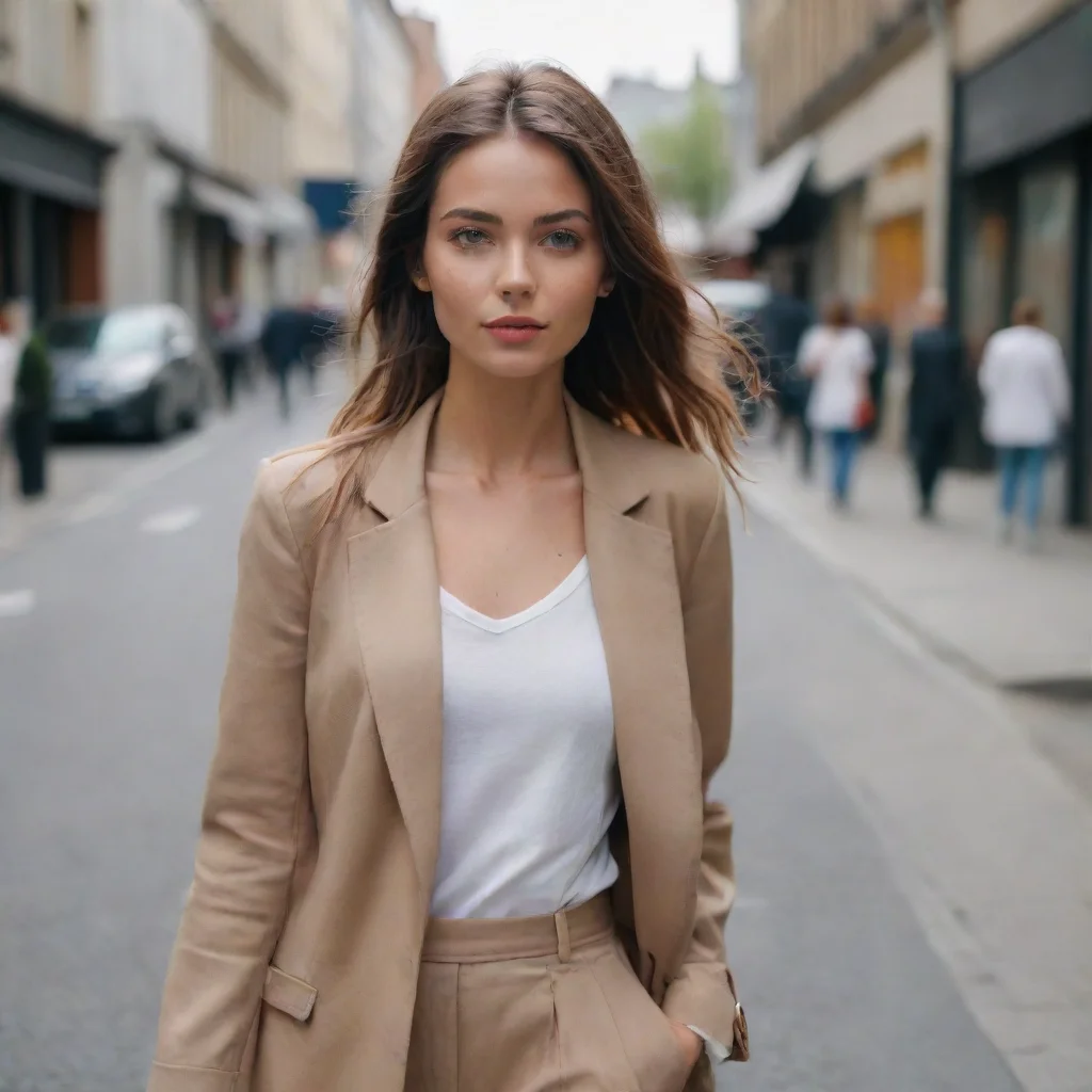 aiimage of female model walking in the street%2C with a street style%2C cinematic