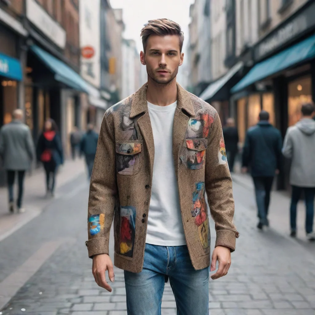aiimage of male model walking in the street%2C with a street style%2C cinematic ai art generator